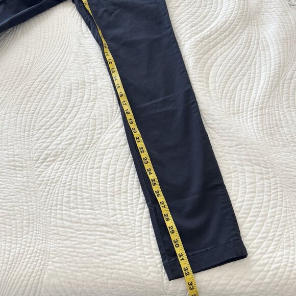 Ted Baker Navy Slim Chino Slacks 28R Cotton Polyester Tampered Ankle Business - Picture 10 of 11